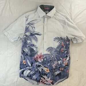 Tommy Bahama Camp Shirt Chambray Jungle Dutch Blue Size Small